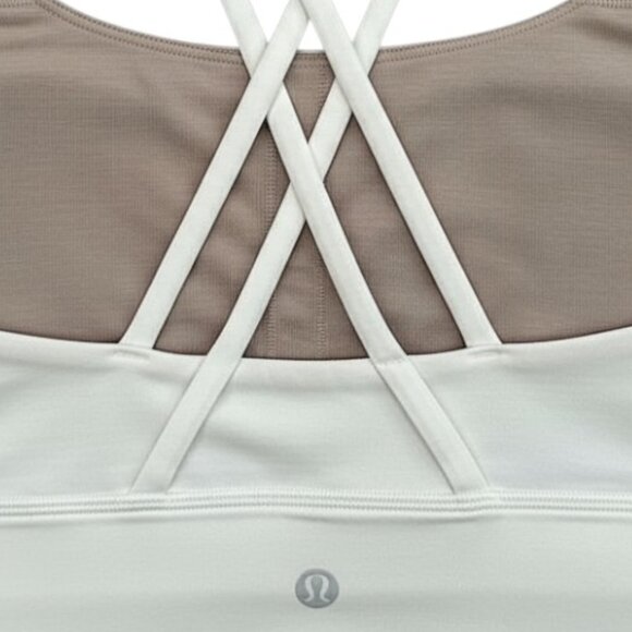 Lululemon athletica Women's Energy Sports Bra Long Line White size 10 Sports Bra - Picture 3 of 5